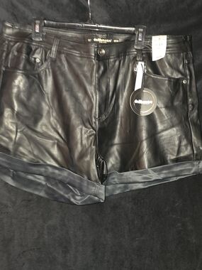 Black Faux Leather Women’s Shorts